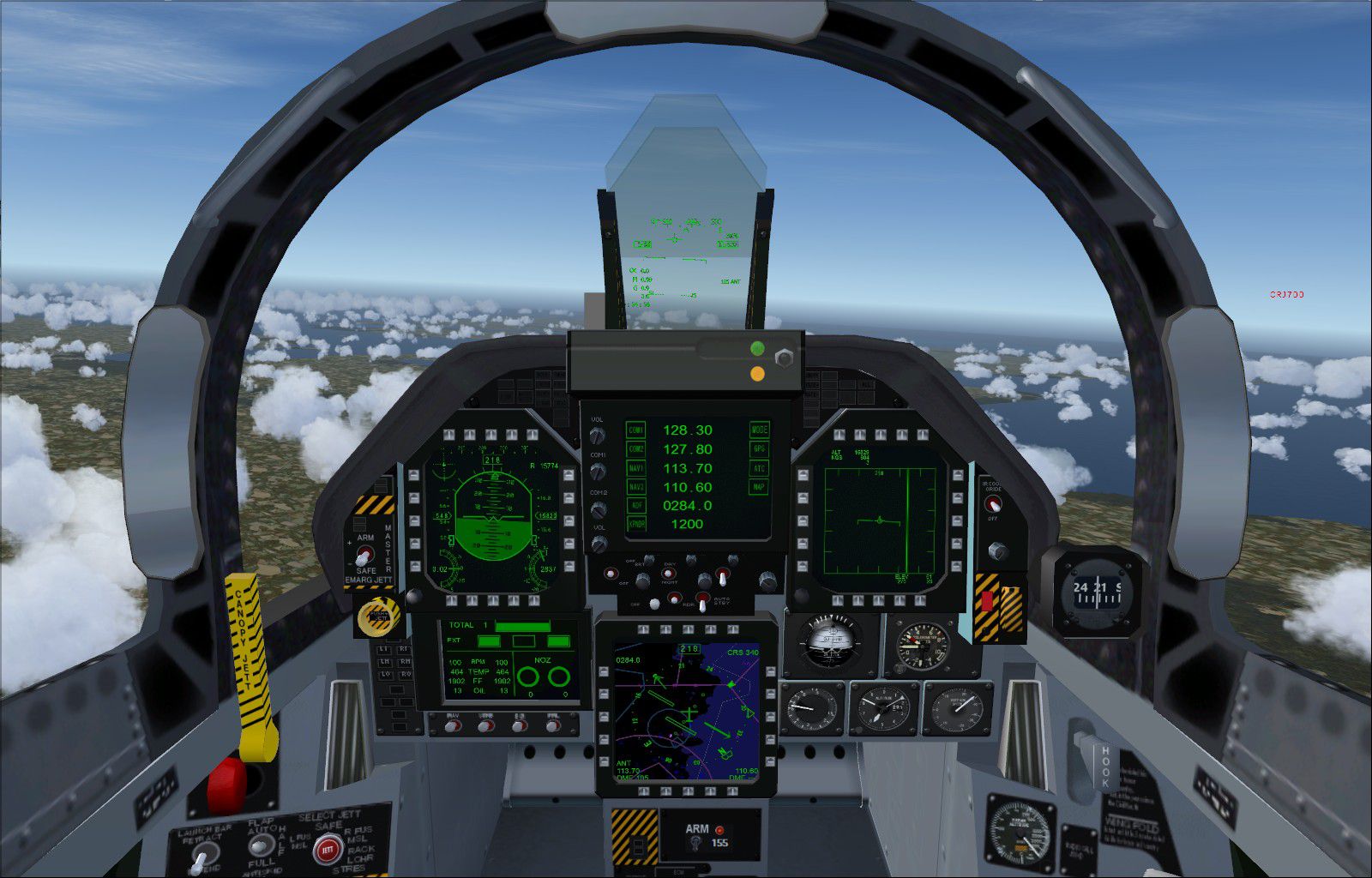 f18 cockpit flight